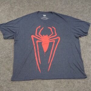 Marvel Spider Man Logo T Shirt Mens XXXL Short Sleeve Gray Red